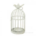 Metal Wire White Birdcage Mini Tealight Candle Holder White Handle For Home Décor